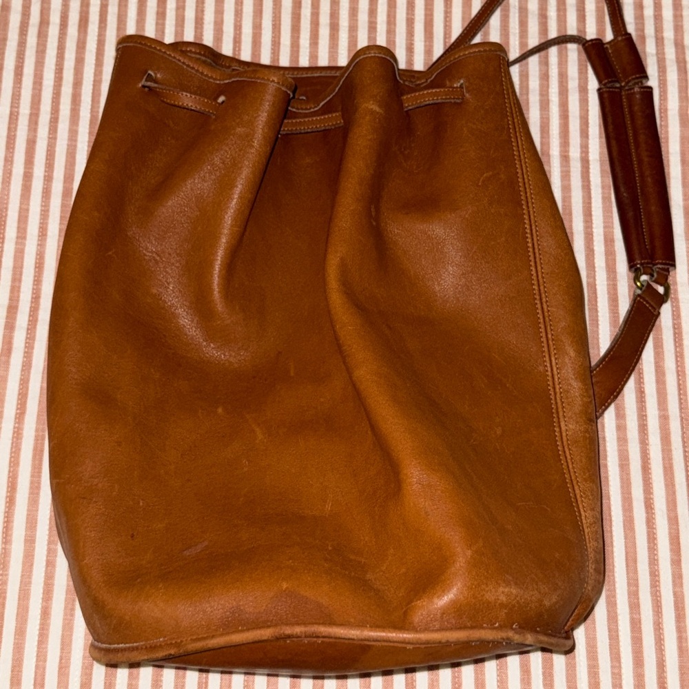 Coach Leather Drawstring Shoulder Bag